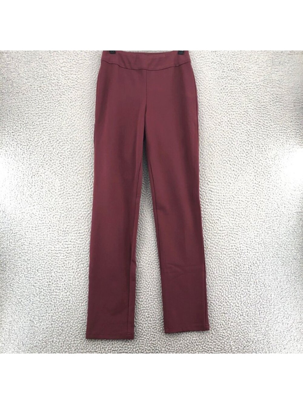 MarlaWynne Pants Women 2 Wine Red Ponte Stretch Knit Slim Fit Straight Leg NWT